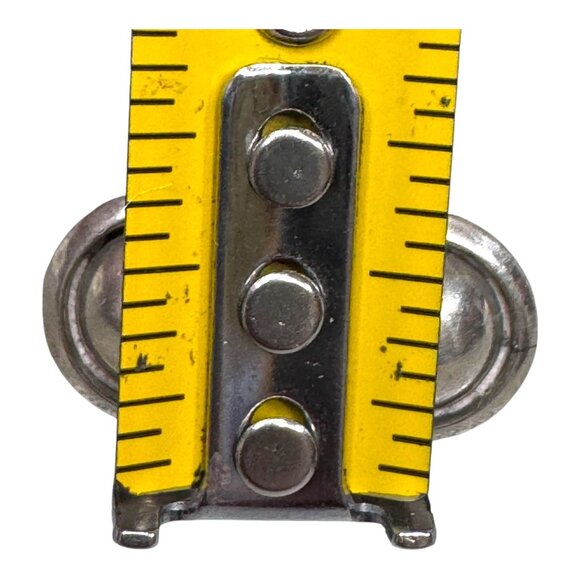 Vintage Artie Yellowhorse Signed Navajo Circle Pierced Sterling Silver Earrings - Picture 4 of 7